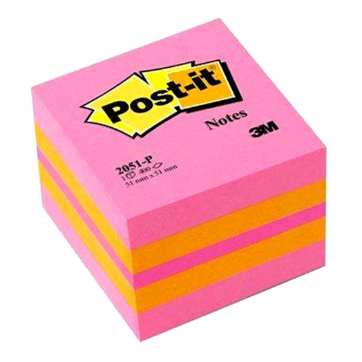 Öntapadós jegyzet 3M Post-it LP2051P 51x51mm mini kocka vegyes pink 400 lap