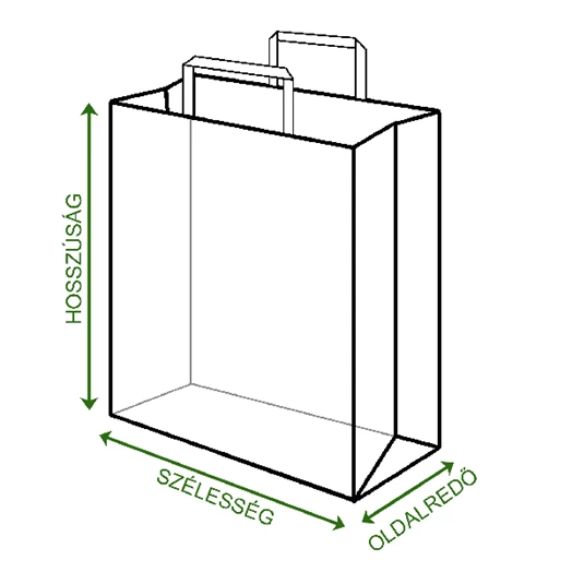 Papírtáska szalagfüles 260x120x350 mm barna