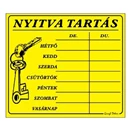 Piktogram Nyitva tartás /számokkal/ 7 napos sárga