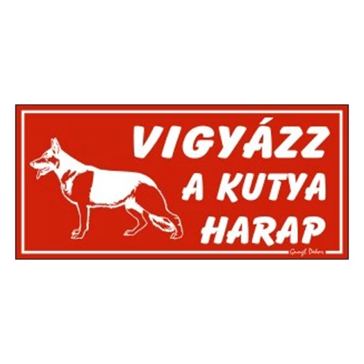 Piktogram Vigyázz a kutya harap! piros