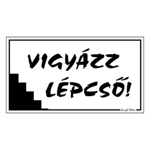 Piktogram Vigyázz lépcső! fehér