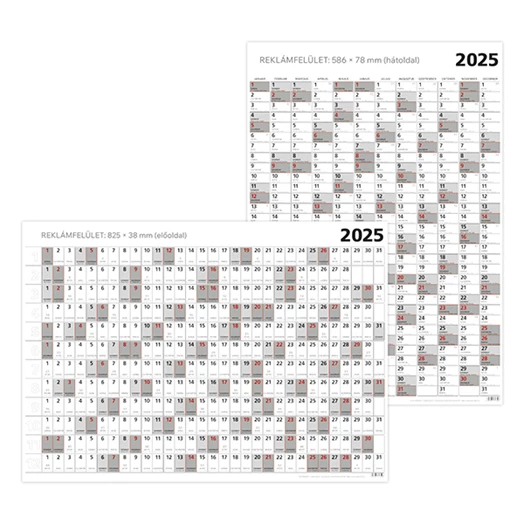 Plakátnaptár TOPTIMER T100 éves B/1 976x686mm kétoldalas 2025.