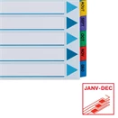 Regiszter ESSELTE Mylar A/4 laminált karton Jan-Dec