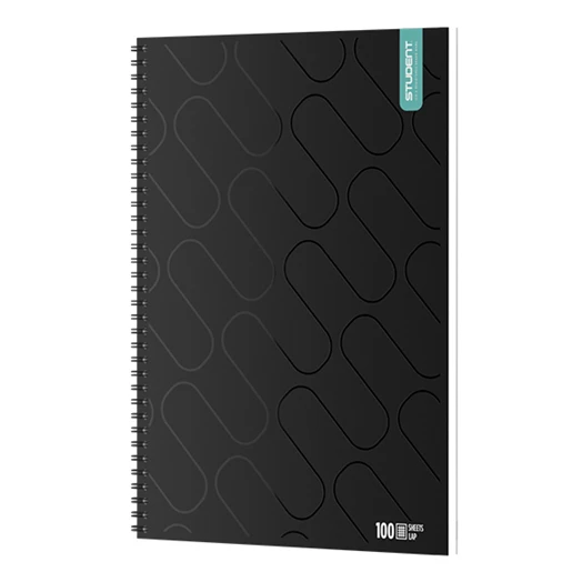 Spirálfüzet kockás ICO Student Black Prémium A/4 100 lapos