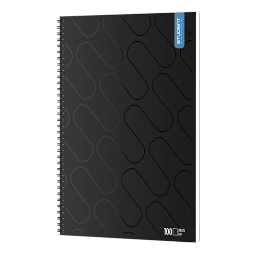 Spirálfüzet sima ICO Student Black Prémium A/4 100 lapos