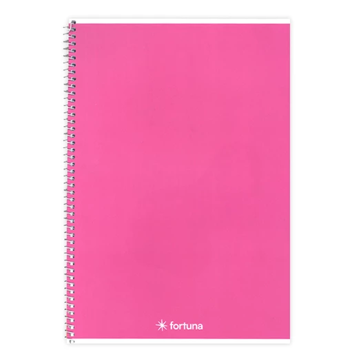 Spirálfüzet vonalas FORTUNA Monocolor A/4 70 lapos rózsaszín