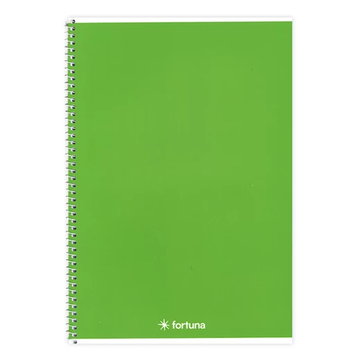 Spirálfüzet vonalas FORTUNA Monocolor A/4 70 lapos zöld