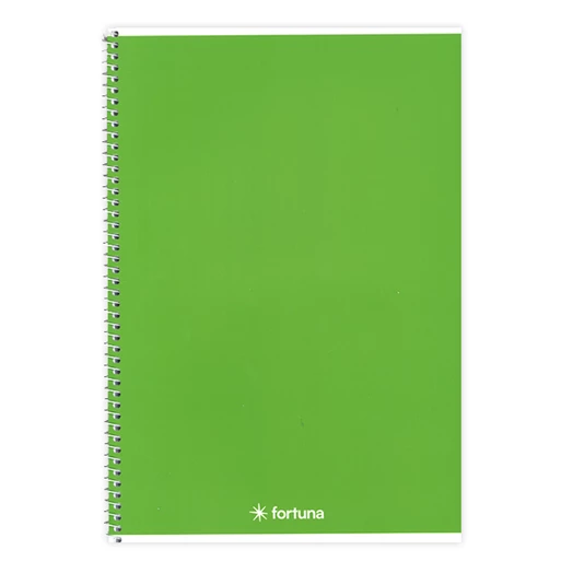 Spirálfüzet vonalas FORTUNA Monocolor A/5 70 lapos zöld