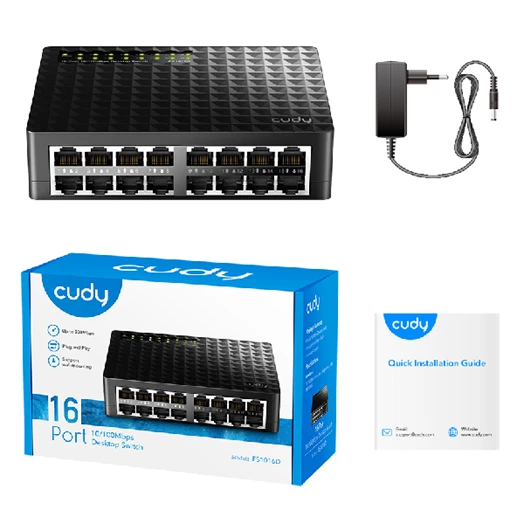 Switch CUDY 16 port 10/100 Mbps