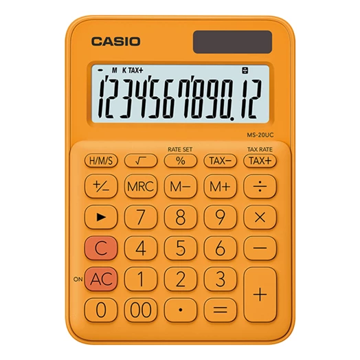 Számológép asztali CASIO MS 20 UC 12 digit narancs