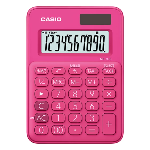 Számológép asztali CASIO MS 7 UC 10 digit piros