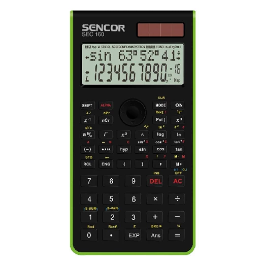 Számológép tudományos SENCOR SEC-160 GN 240 funkciós 2 soros 10+2 digit
