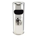 Szemetes hamutartóval kültéri fém inox 25x58cm