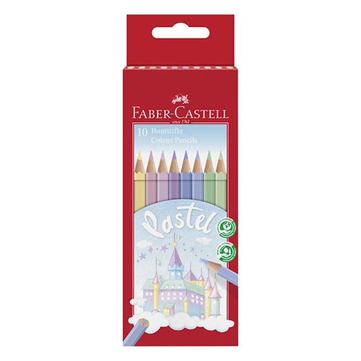 Színes ceruza FABER-CASTELL Pasztell hatszögletű 10 db/készlet