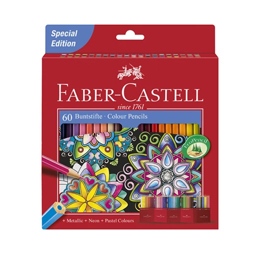 Színes ceruza FABER-CASTELL hatszögletű 60 db/készlet