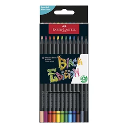 Színes ceruza FABER-CASTELL Black Edition fekete testű 12 darabos