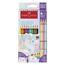 Színes ceruza FABER-CASTELL Grip Unikornis matricával 10 darabos + 3 darab Sparkle pasztell színes ceruzával