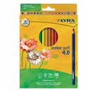 Színes ceruza LYRA Color Soft 4.0 extra puha élénk lágy színek 18 darabos