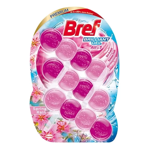 Toalett illatosító golyó BREF Brilliant Gel Spring Rain 3x42g