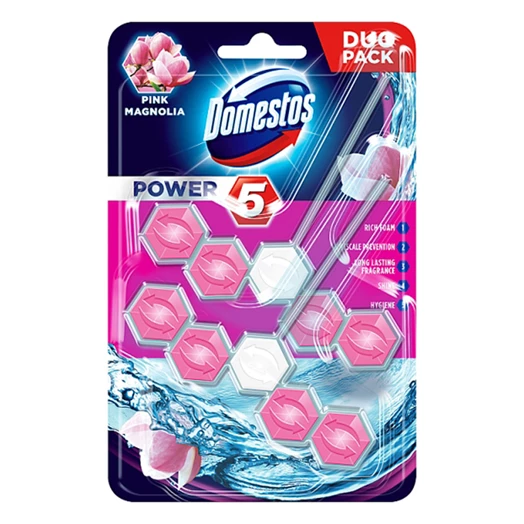 Toalett öblítő DOMESTOS Power5 Pink Magnolia 2x55 g