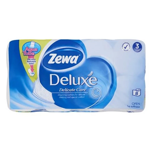 Toalettpapír ZEWA Deluxe 3 rétegű 8 tekercses Pure White