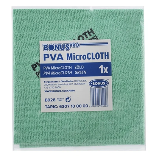 Törlőkendő mikroszálas BONUS pro PVA microloth Bioactive 39x36cm zöld