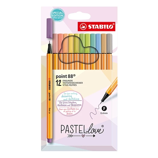 Tűfilc STABILO Point 88 Pastellove 12 darabos