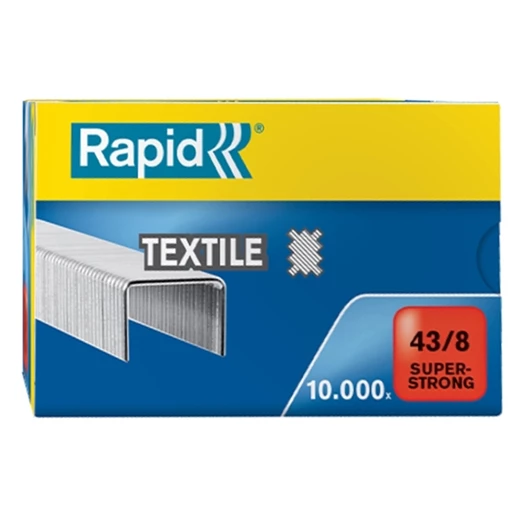 Tűzőkapocs Rapid Superstrong 43/8 textil horganyzott 10000 db/doboz