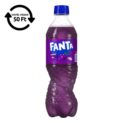 Üdítőital szénsavas FANTA Vörösszőlő Zero 0,5L DRS