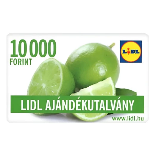 Ajándék LIDL vásárlási utalvány 10.000 Ft értékben