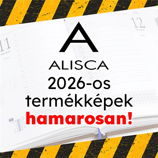 Zsebnaptár ALISCA fekvő fehér lapos prémium bright 2026.