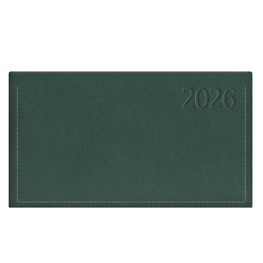 Zsebnaptár TOPTIMER Traditional T030 fekvő fehér lapos zöld 2026.