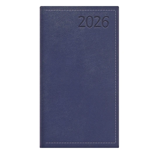 Zsebnaptár TOPTIMER Traditional T035 álló fehér lapos kék 2026.