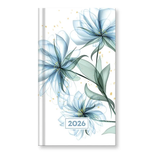 Zsebnaptár VECTRALINE álló fehér lapos vegyes mintás 2026.