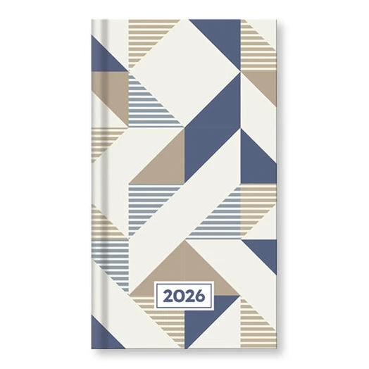 Zsebnaptár VECTRALINE álló fehér lapos vegyes mintás 2026.