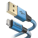 Adatkábel HAMA Reflective USB 2.0/Lightning 1,5m kék