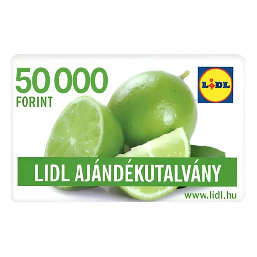 Ajándék LIDL vásárlási utalvány 50.000 Ft értékben