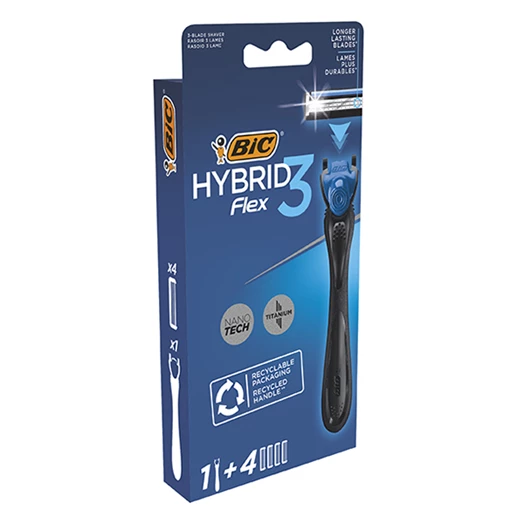 Borotva BIC Hybrid Flex3 férfi borotvanyél + 4 pótfej 4 darab/bliszter