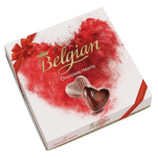 Csokoládé BELGIAN Hearts Hazelnut szívdesszert 200g