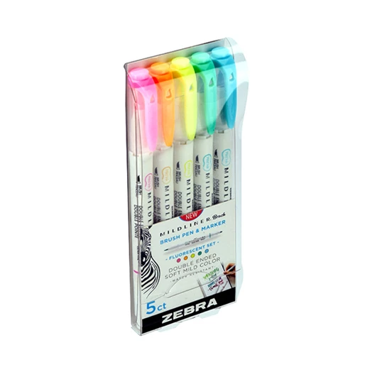 Ecsetfilc kétvégű ZEBRA Mildliner Fluorescent 5 db/készlet