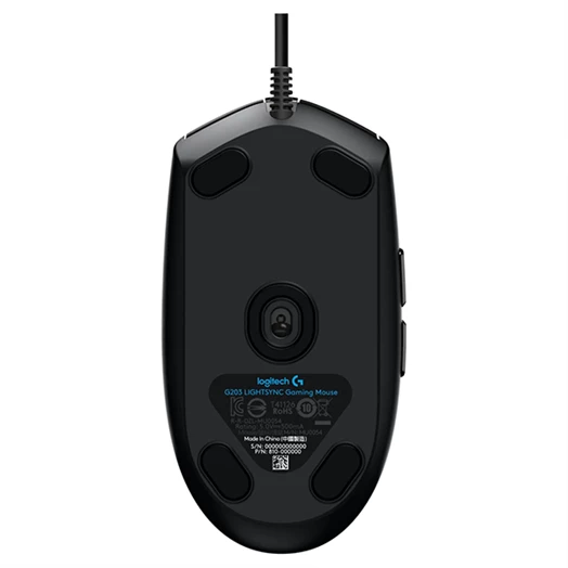 Egér vezetékes LOGITECH G203 LightSync USB 6 gombos 8000 DPI fekete