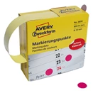 Etikett AVERY 3850 öntapadó jelölőpont adagoló dobozban pink 10mm 800 jelölőpont/doboz