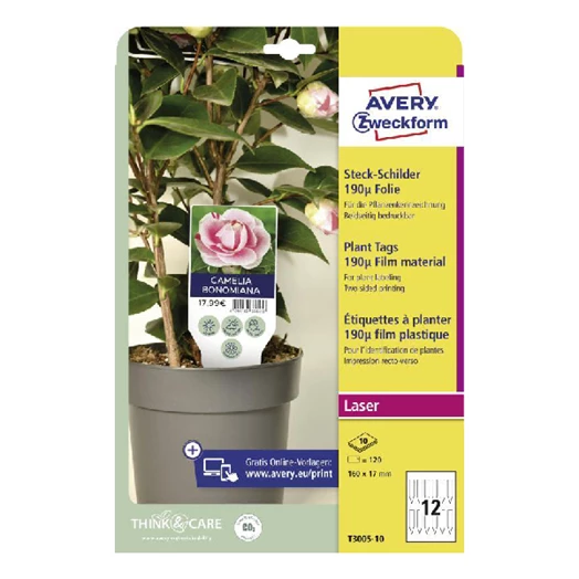 Etikett AVERY T3005-10 100x20 mm kertészeti faiskolai címke fólia 120 címke/csomag