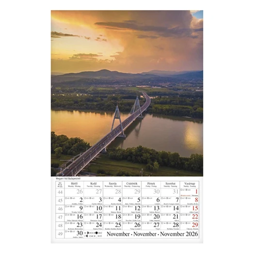 Falinaptár CSG 210x320mm álló Magyar tájak 2026.