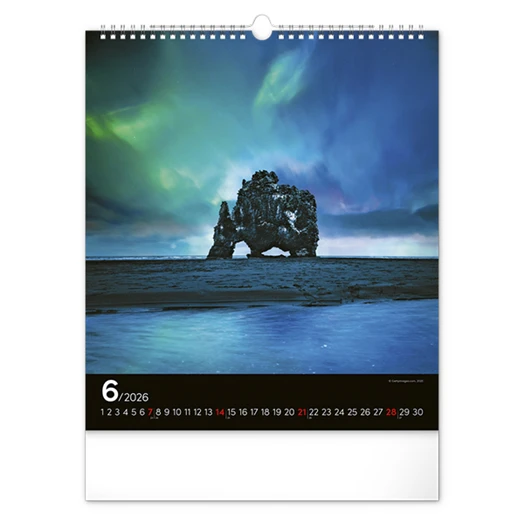 Falinaptár REALSYSTEM 300x340mm álló Aurora Borealis 2026.