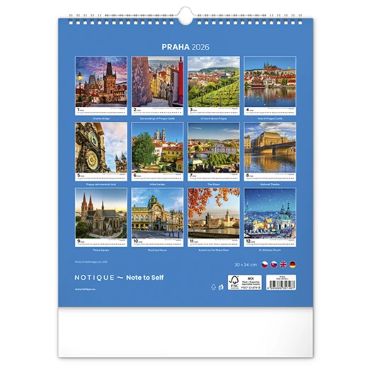 Falinaptár REALSYSTEM 300x340mm álló Prague 2026.