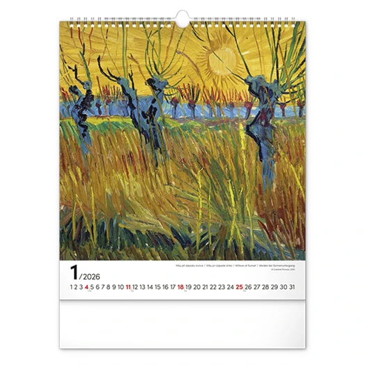 Falinaptár REALSYSTEM 300x340mm álló Vincet van Gogh 2026.