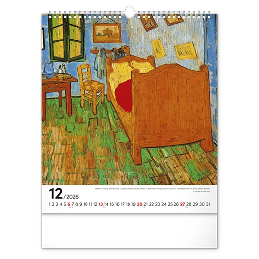 Falinaptár REALSYSTEM 300x340mm álló Vincet van Gogh 2026.