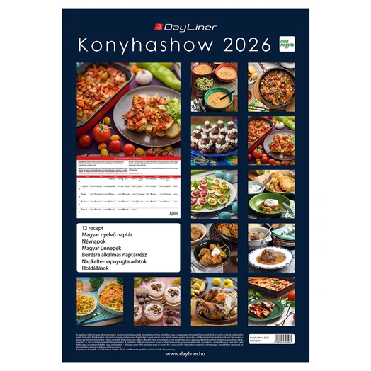 Falinaptár REALSYSTEM 340x485mm álló KonyhaShow 2026.