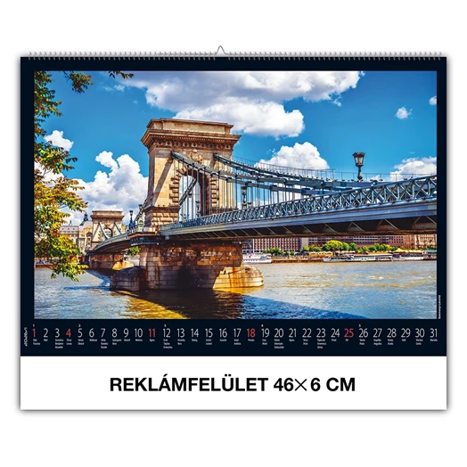 Falinaptár REALSYSTEM 460x320mm fekvő Budapest 2026.